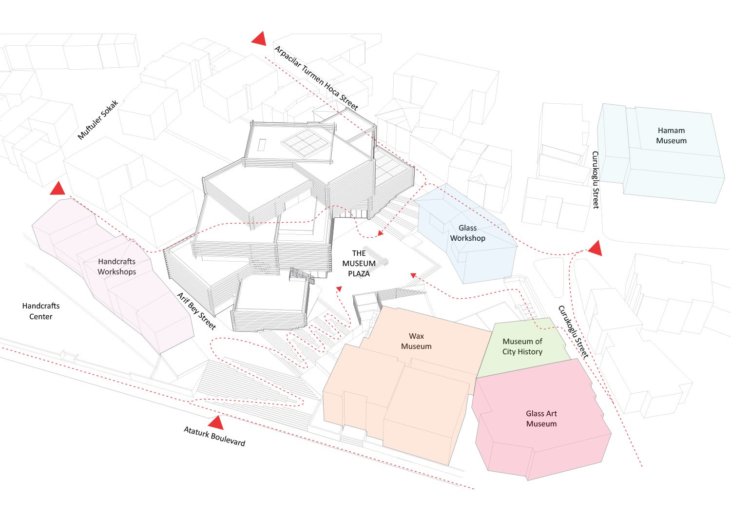 Design and planning drawing of the exhibition hall of the Museum of Modern Art