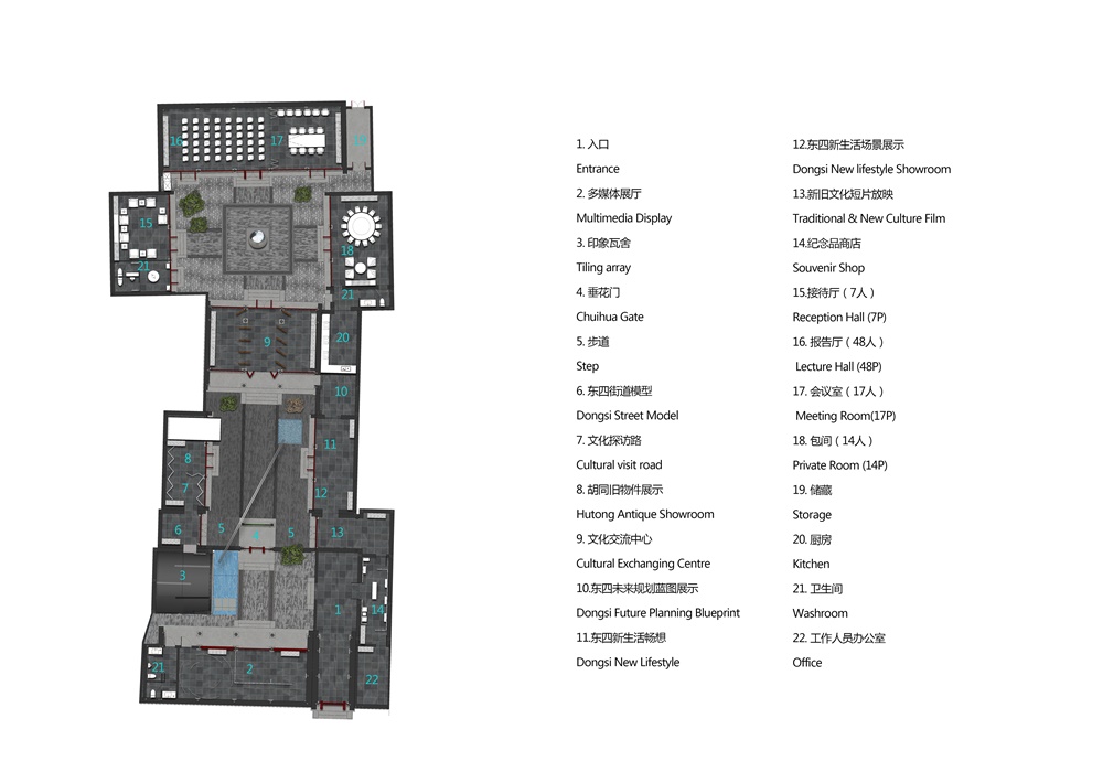 Dongsi Hutong Museum courtyard design plan