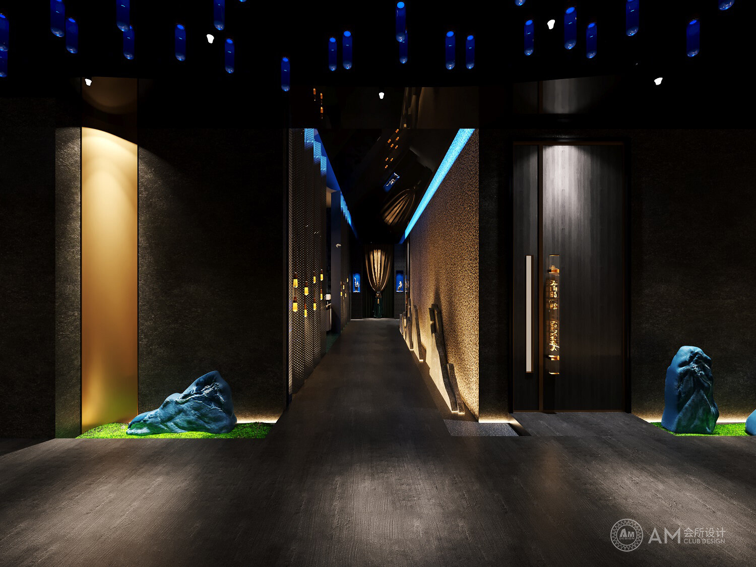 Corridor design of spa club in hanyue Palace