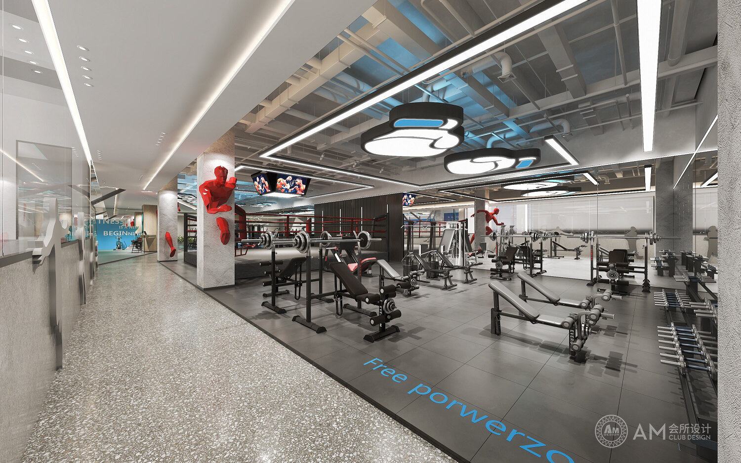 Am design | free weight area design of Hefei Gymnasium