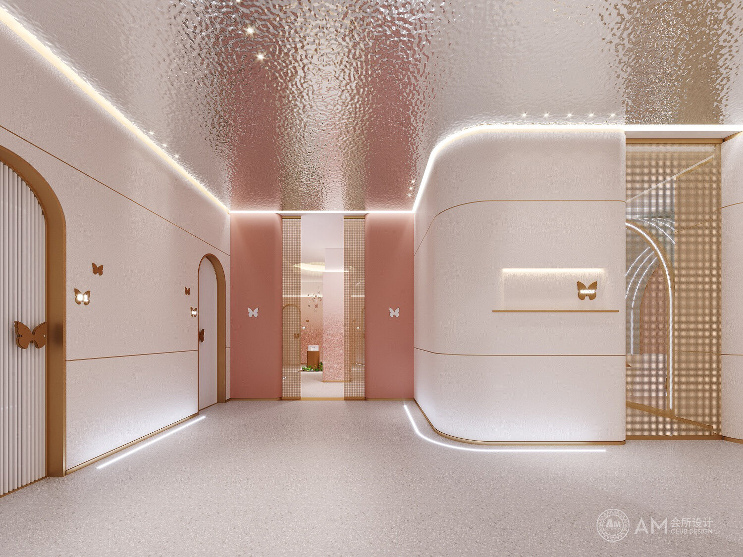 Entrance design of VIP area of am| andison beauty salon