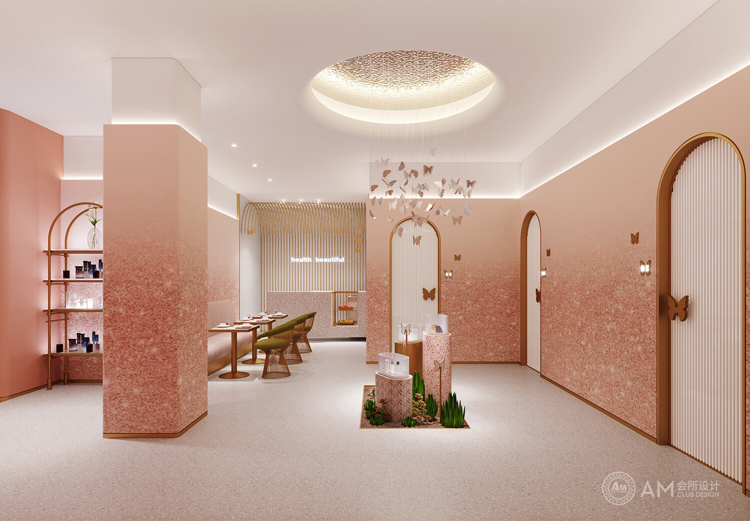 Design of VIP restaurant and corridor of am| andison beauty salon