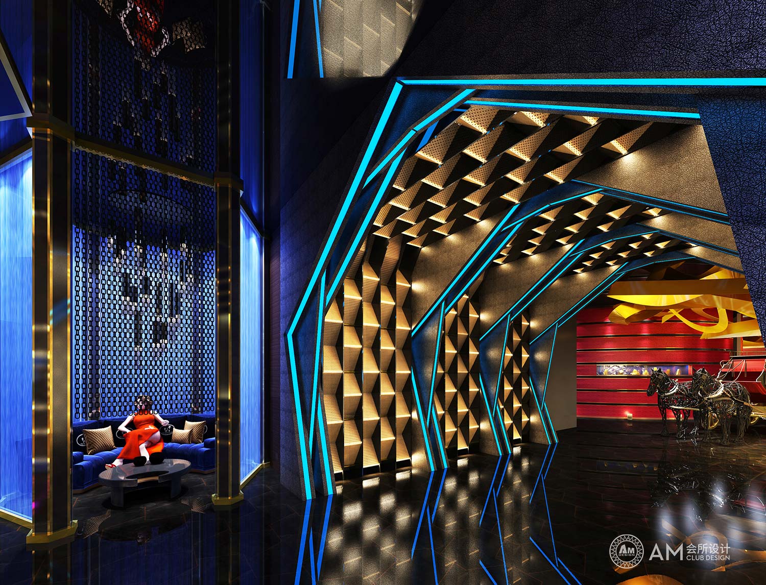 AM DESIGN | Corridor design of Top Spa Club in Tianjun No.7