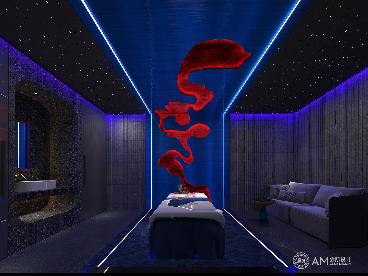 AM DESIGN | Lobby design of men's spa club in Suzhou