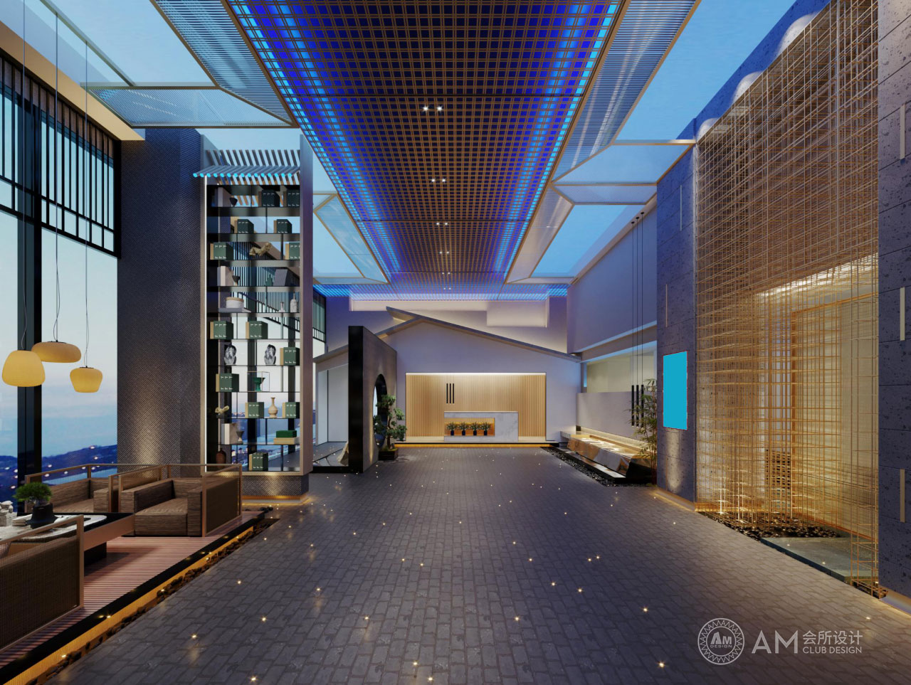 AM DESIGN | Hall design of spa club in Sijihuacheng
