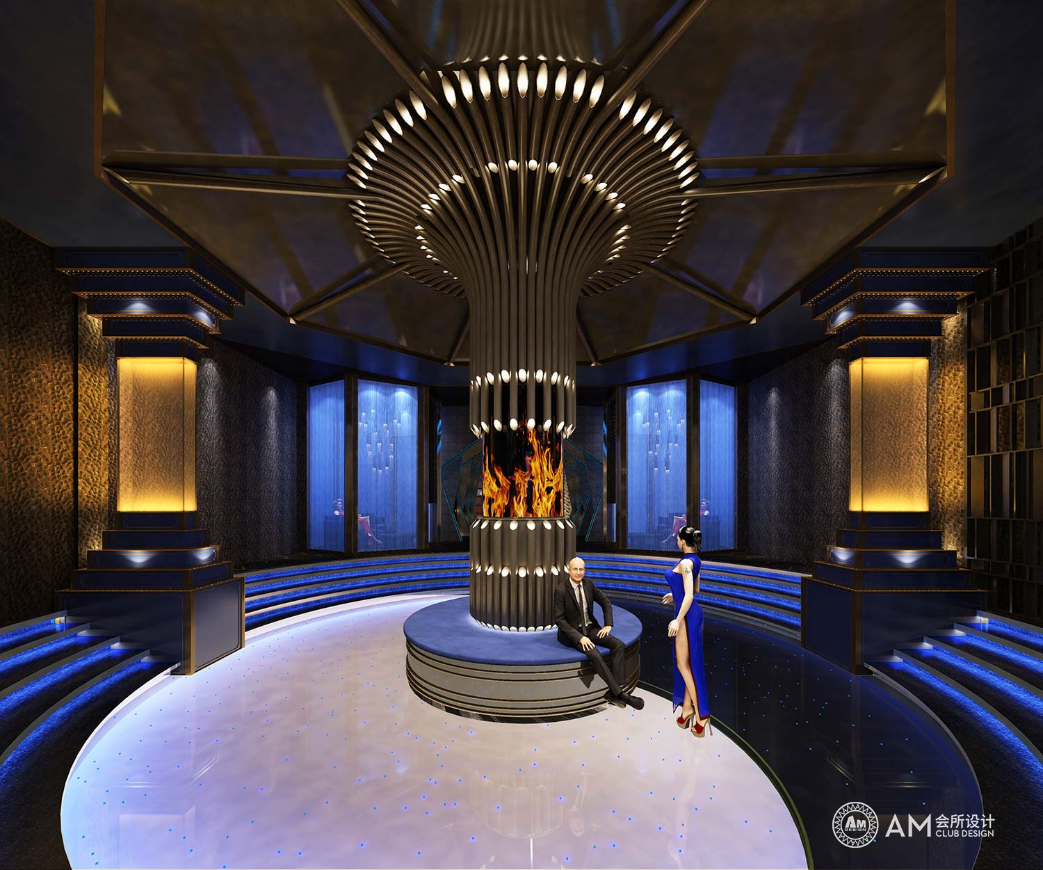 ▲AM DESIGN | Design of the lobby rest area of Tianjun No.7 Top Spa Club