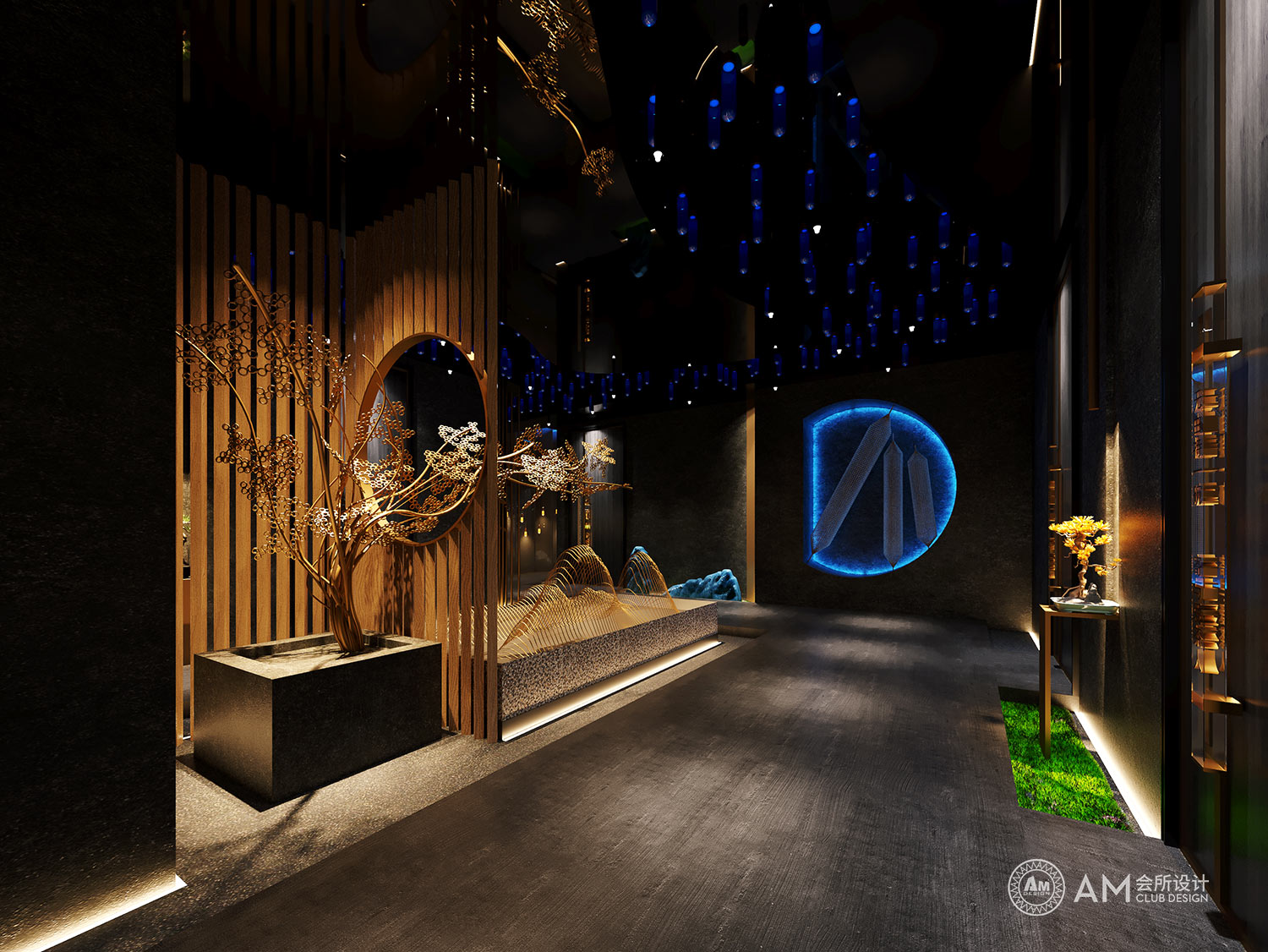 AM DESIGN | Corridor design of spa club in hanyue Palace