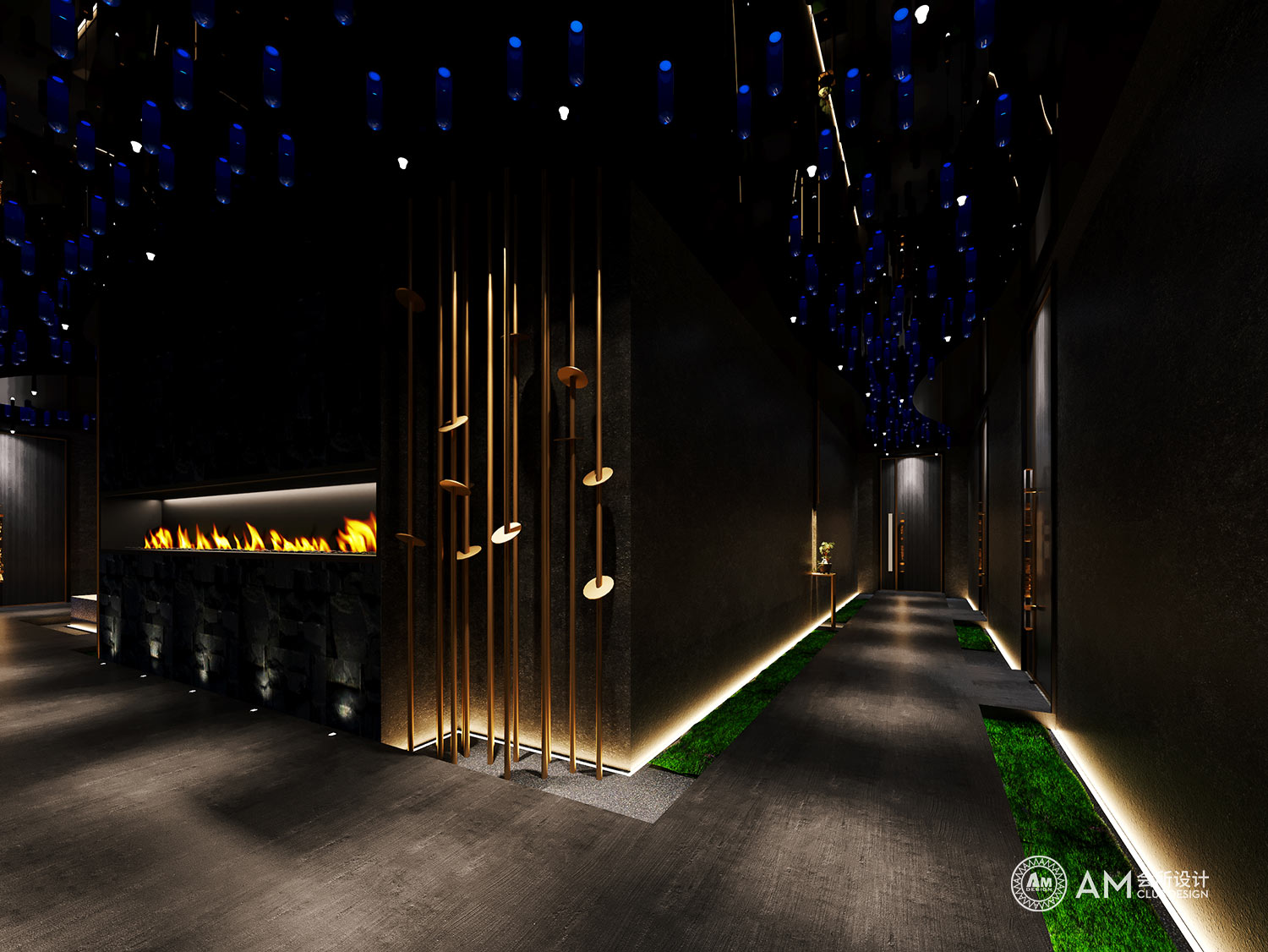 AM DESIGN | Corridor design of spa club in hanyue Palace