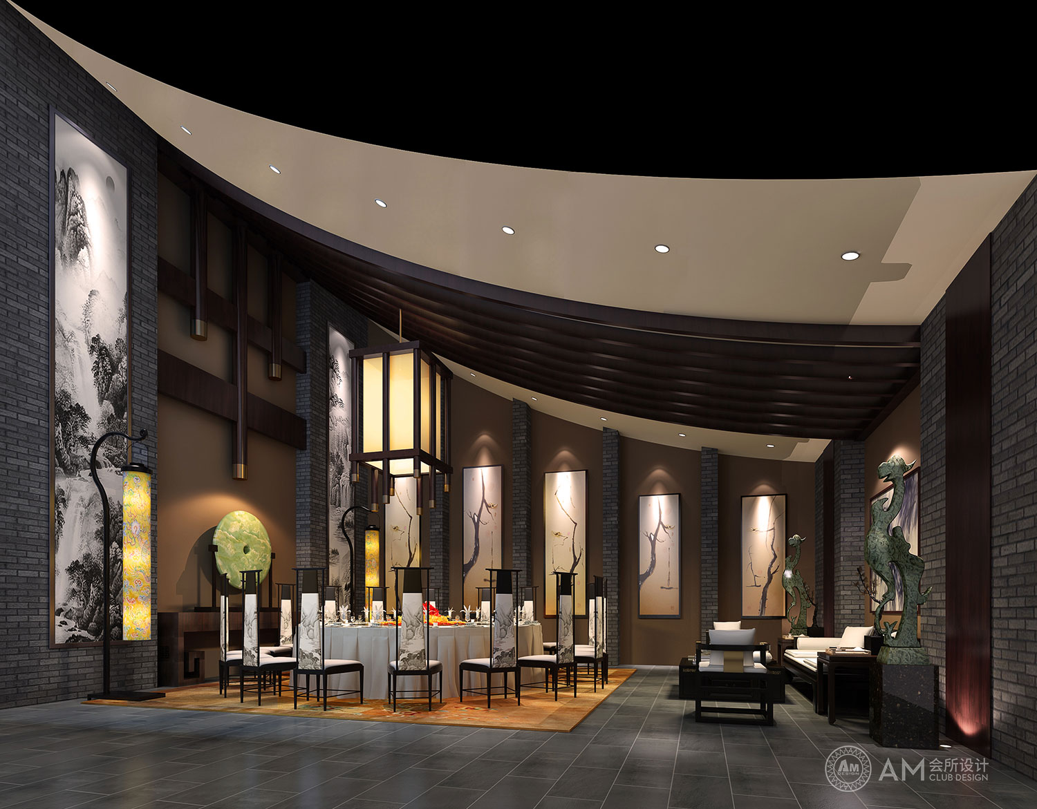 AM DESIGN | Design of chess and card room in qilinhui Top Spa Club