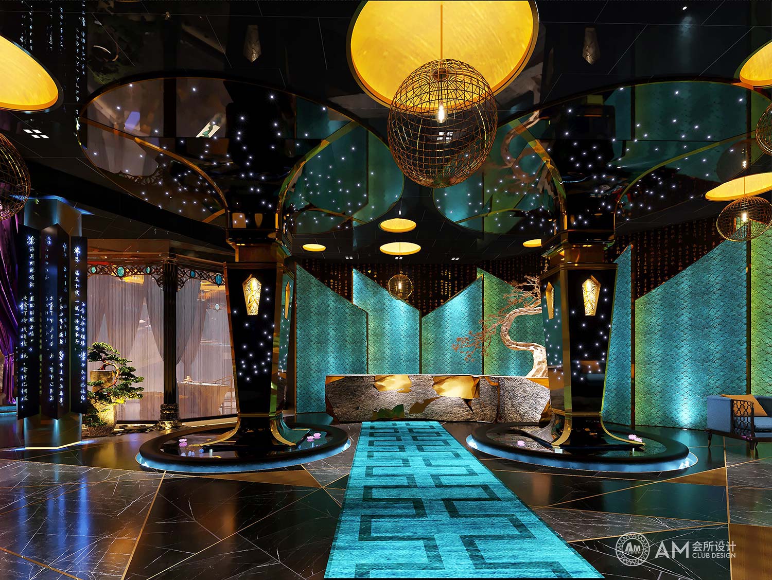 AM DESIGN | Lobby & front desk design of Top Spa Club in Baiziwan
