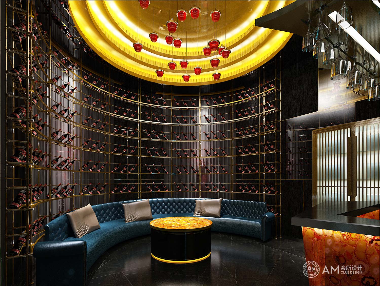 AM DESIGN | Baiziwan Top Spa Club wine storeroom design