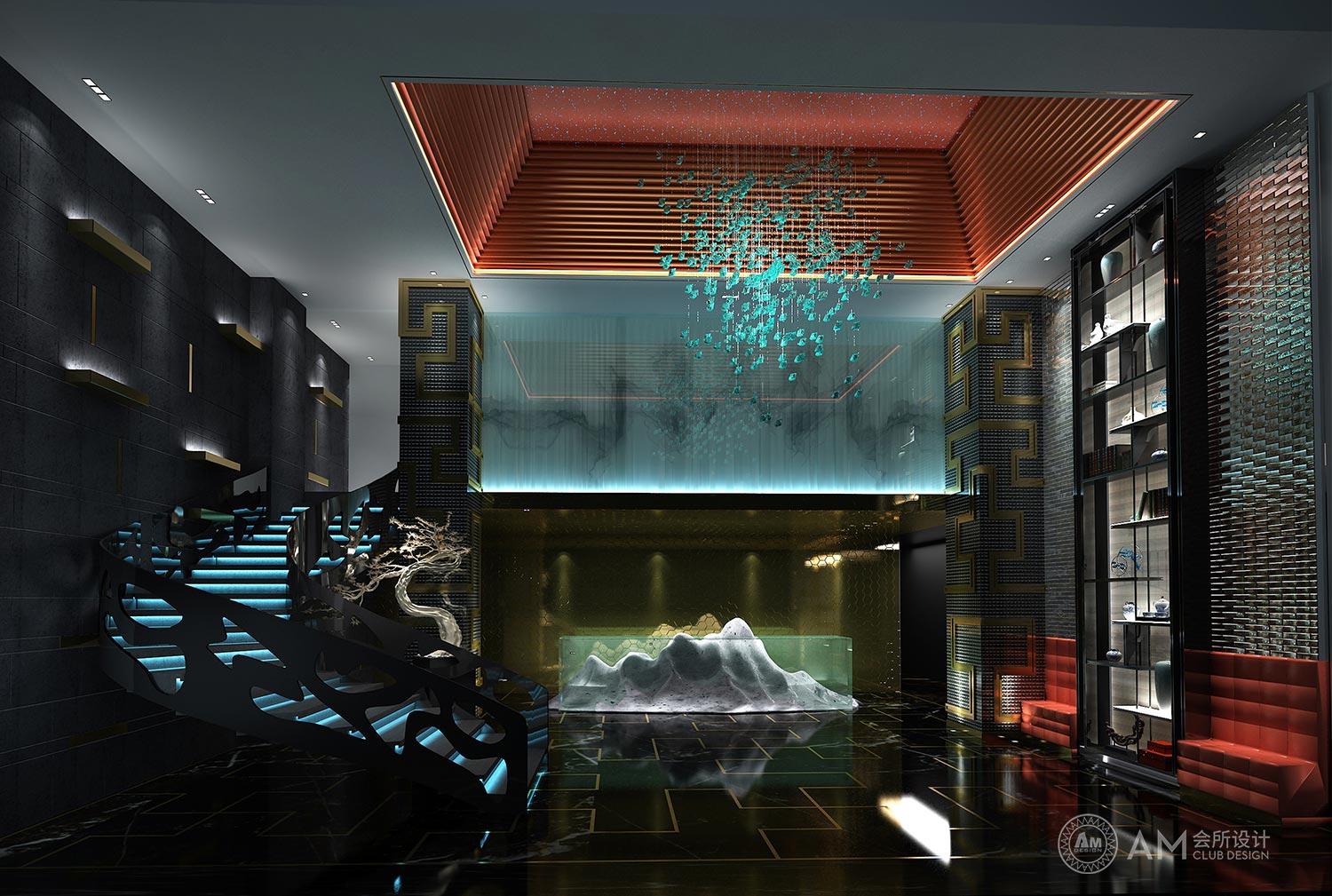 AM DESIGN | Lobby & staircase design of Top Spa Club in Joy City