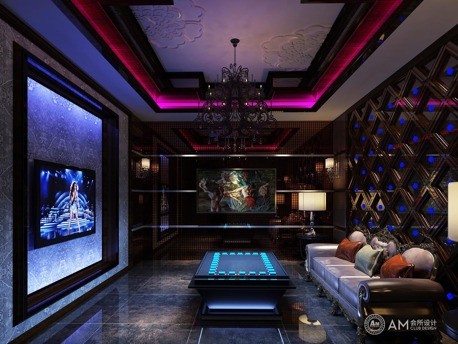 AM DESIGN | Design of KTV room of qilinhui Top Spa Club