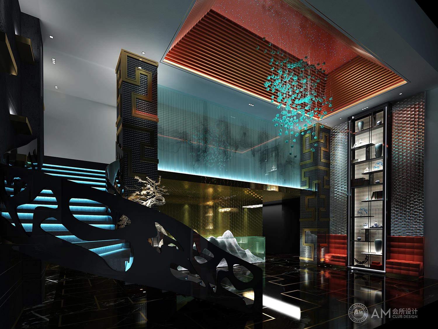 AM DESIGN | Lobby & staircase design of Top Spa Club in Joy City