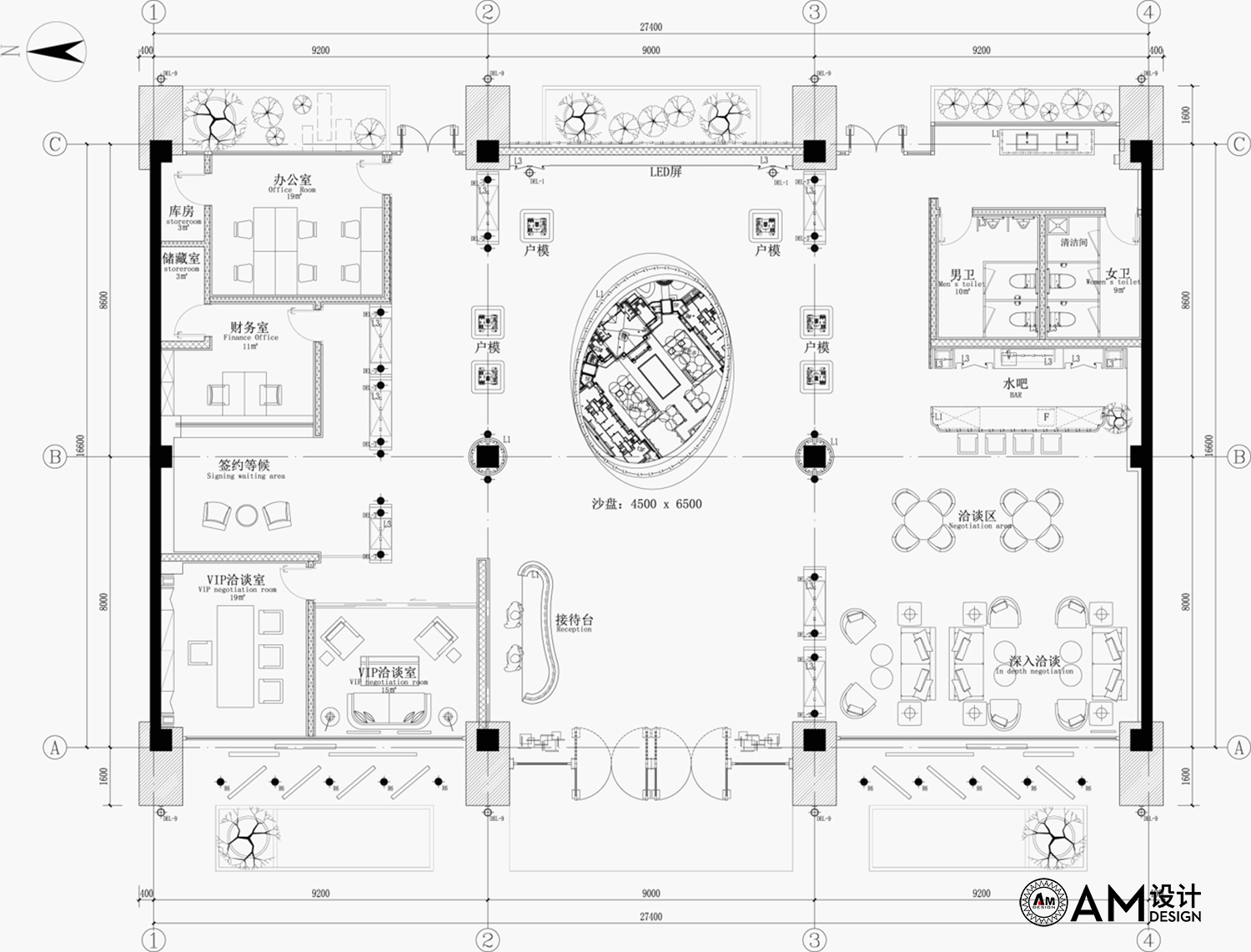 AM | design plan of Huafu Sales Office in Hanshui, Shaanxi
