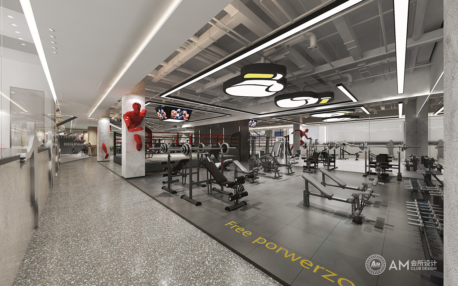 AM DESIGN | Fitness area design of Beijing Hefei Fitness Club